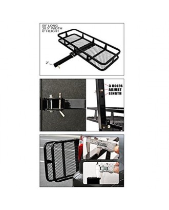 Hitch Mounted Folding Cargo Carrier Black
