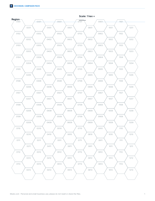 Preview of Printable Large Hexes Hex Map Sheet